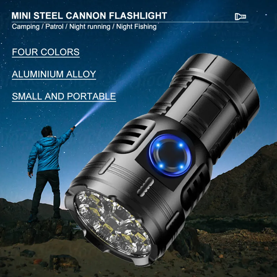 Super Bright Torchlight 3000LM F80 Outdoor flashlight 8*XPG LED Night  fishing use 26350 battery 8 modes TYPE-C USB Rechargeable Waterproof IPX4  mini portable safety lamp