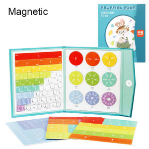 Magnetic Fraction Learning Math Toy Montessori Arithmetic Teaching Aids Wooden Book Educational Toys for Children Christmas Gift Magnetic fraction learning book mathematical teaching aids disc demonstrator fast addition and subtraction of fractions