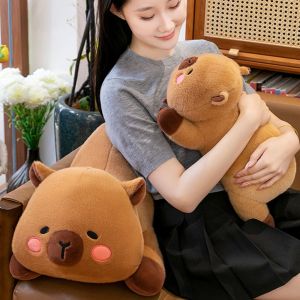 81RCW Pillow Capybara Plush Toy Soft Fluffy Capybara Plush Doll Creative Cute Capybara Stuffed Doll Kids Birthday Gift