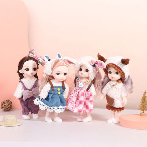 YAFEN 16cm Mini Movable Joint Dolls DIY Toy Doll With Clothes Dress Up For Girl Toy