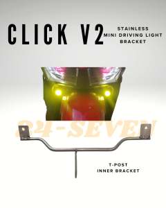 Honda Click v2 stainless Mini Driving Light Bracket for Motorcycles Click V2 Outer Bracket Tube Type with Bolts HEAVY DUTY