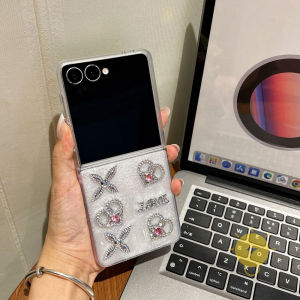 For Z Flip 8 Case TPU Heart Chain 3D Phone Case For SAMSUNG Galaxy Z Flip 7 6 5 4 3 Cover Aesthetic Korean Cute
