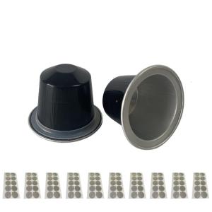 100 Pcs Empty Aluminum-Foil Coffee Capsule With Lids Coffeeware Disposable Coffee Pods Refillable Coffee Capsule
