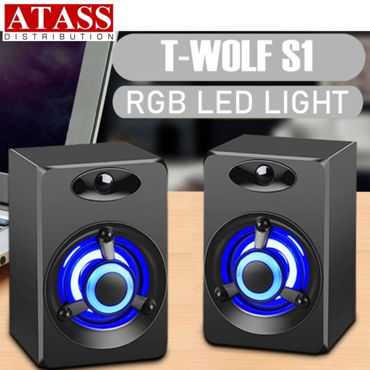 Multimedia Usb Speaker T-WOLF S1 Multimedia USB Speaker With LED