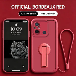 Feadship Case for redmi 12C 11A POCO C55 5g phone casing Softcase Silicone shockproof Cover new design aesthetic 360 °   rotate with holder Lanyard for girls cute pink JTXZZJ1