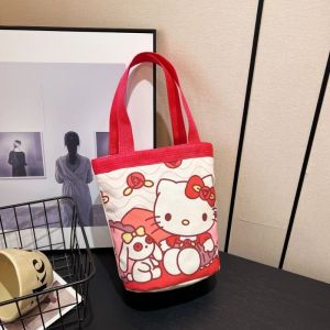 Kawaii Sanrio Cinnamoroll Canvas Bag Hello Kitty Cartoon Shoulder Bags Kuromi Casual Shopping Pochacco Handbag Melody Girl Gifts
