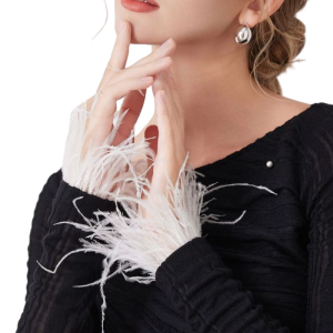 Ostrich Feather Arm Sleeves Decorative Armwear Fashion Styling Accessories For Women Wedding Seasonal Cocktail Outfit