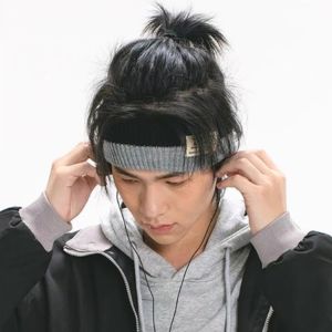 SOTOP Woolen Yarn Knitted Headband Soft Stretchy Workout Headband Simple Letter Contrast Color Headwrap Hair Styling Accessory