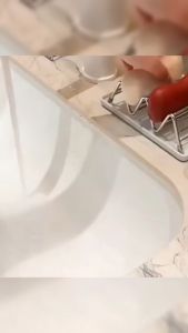Soap Holder Organizer Stainless Steel W Shaped Soap Rack with Drain Tray For Bathroom & Kitchen 1Pc