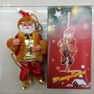 Christmas Gift Adjustable 3-Level Music Santa Climbing Beads and Rope Plush Toy Childrens Holiday Decoration