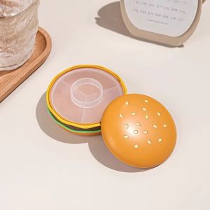 GOOD MOOD BEAUTY 2/3/6 Grid  Dispensing Box with Lid Hamburger Type Mini Sealed Storage Box  Portable Pill Dispenser