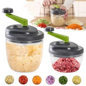 SJJL MALL 500/900 ML Handcrank Meat Mincer Labor-saving Efficient Garlic Crusher Multifunctional Quick Onion Cutter Cooking