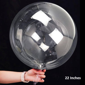 22 Inch Transparent Bobo Balloon With String Lights Stick Light Up Bubble Balloons Stand Clear Helium Balloon For Baby Shower Birthday Wedding Valentines Party Decoration Supplies