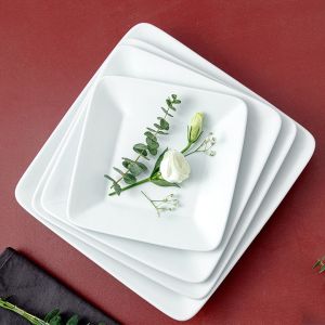 Đĩa vuông sứ trắng  Long Phương Hàng Việt Nam Chất Lượng Cao