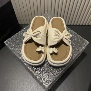 Free Shipping 2026 Summer WomenS New Thick-Soled Height-Increasing Round-Toe Bow-Knot Slip-On Fashionable And Versatile Sandals