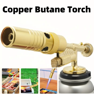 Copper Butane Torch Head Cassette Blowtorch BBQ Baking Kitchen Tool Professional Culinary Grilling Tool