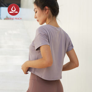 Moving Peach Yoga Tops For Women Drifit T-Shirts Sale Sports Wear Short Sleeve BTQ