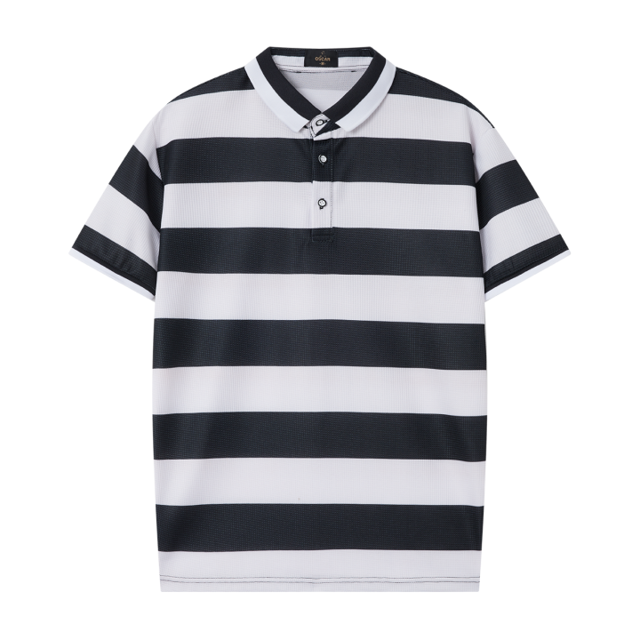 Kinwoo T670 Mini Waffle Casual Style Polo Shirt For Man Short Sleeve Polo  Shirt For Men Striped Polo For Men Lazada PH