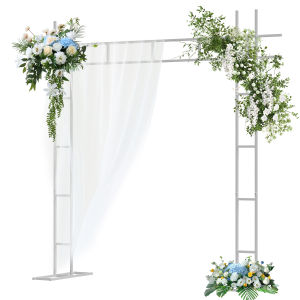 UNHO ซุ้มแต่งงาน ซุ้มงานแต่ง โครงกุหลาบเลื้อย โครงไม้เลื้อย 236cm High Modern White Wedding Archway Backdrop Stand Garden Plant Arbor