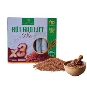 Bột gạo lứt Plus X3 Như Ý hộp 20 gói x 28g hỗ trợ giảm cân giảm mỡ dùng thay cho bữa ăn