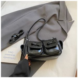 EchoBliss กระเป๋าทรงอานม้าแฟชั่นย้อนยุคหนัง PU ระดับไฮเอนด์กระเป๋าสะพายข้างหรูหรา