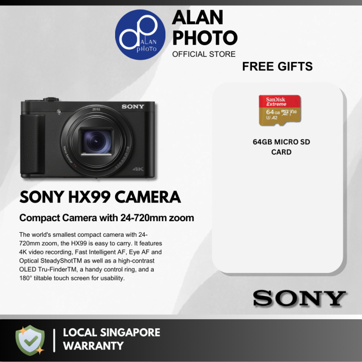 Sony Cyber-shot DSC-HX99 Digital Camera | 18.2 MP Camera with 24-720 mm  Zoom | UHD 4K30p Video | Sony Singapore Warranty | Lazada Singapore