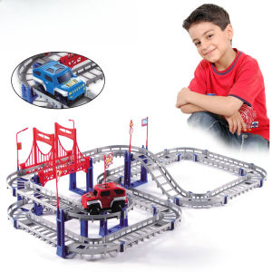 Electric Rail Car Assembly High-speed Track Small Train Car Diy Educational Boys Toys for Children