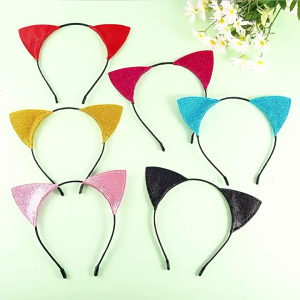 Sparkling Tiny Puss Ear Hair Hoop Ventilated Perceived Hairpiece For Costume Parties Daily Use