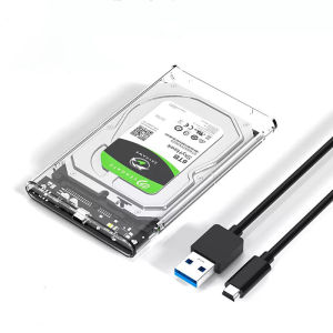 HDD Case SSD Enclosure 2.5inch ฮาร์ดไดรฟ์ USB 3.0 แบบใส รองรับโปรโตคอล UASP สําหรับ 7-9.5 มม. ขนาด 2.5 นิ้ว