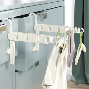 WENTIVV Heavy Duty 5-hole Clothes Drying Rack Save Space Plastic Clothes Drying Organizer Portable Hanging Foldable Travel Hanger for Home