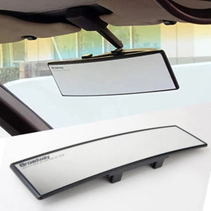 NAPOLEX BROADWAY Blue White Smoke Convex Flat 270mm 300mm Wide Car Rear View Mirror Clip Interior Universal 1PC