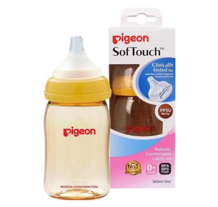 Bình sữa pigeon SofTouch PPSU cổ rộng nhập khẩu chính hãng 240ml/160ml
