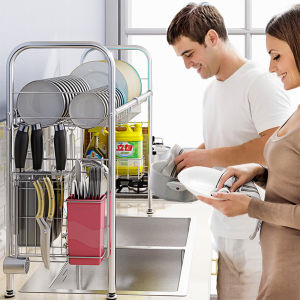 Sink Shelf Rack  ชั้นวางจาน ที่คว่ำจานสแตนเลส คร่อมอ่างล้างจาน ชั้นวางจาน สแตนเลส ชั้นวางของในครัว ชั้นวางจาน อ่างล้างจานสแตนเลส ความหนาของสแตนเลส 304  ระบายน้ำระบายอากาศ ความแข็งแรงในการรับน้ำหนัก