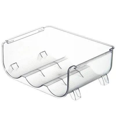 Acrylic Stackable Water Bottle Wine Holder Storage Rack Transparent Dustproof Kitchen Organizer Refrigerator