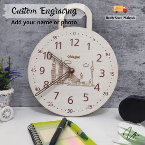 Custom Engraved Clock Personalised Wood Clock