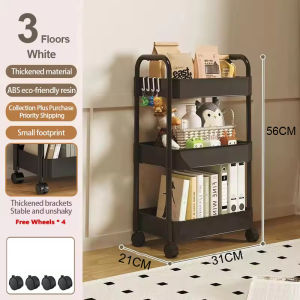 Trolley Bookshelf Kitchen Storage Rack Kitchen Corner Narrow Slit Storage Cabinet Home Organizer#XTC#XTC02