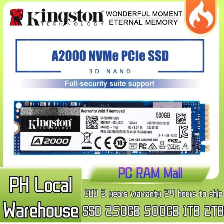 【Local 24H ship】Kingston A2000 NV1 M.2 Nvme SSD 250GB 500GB 1TB PcIe ...