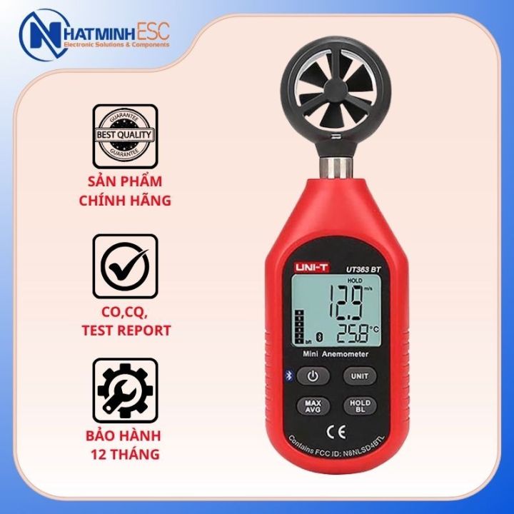 Máy đo vận tốc gió mini UNI-T UT363BT (0~30m/s, -10~50°C, Bluetooth)