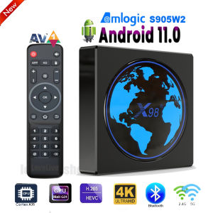 2021 New X98 Mini Android 11 TV Box Amlogic S905W2 Quad Core Cortex A35 4K HD 60fps 2.4G&5G Wifi Bluetooth 4GB 32GB 64GB 100M Smart Media Player for Youtube Support Google Voice Assistant