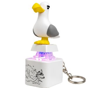 Funny Mine Bird Voice Keys Led Electronic Pendant Keyboard Decompression Sound Little Seagull Creative Keychain USB Model