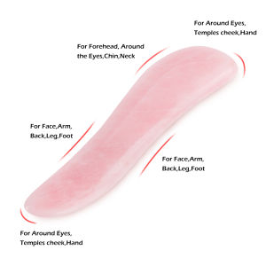 DECINIEE Natural Rose Quartz Jade Gua Sha Board Acupuncture Massage Face Lifting Stone Guasha Scraping Board Jade Facial Eye Massage Tool