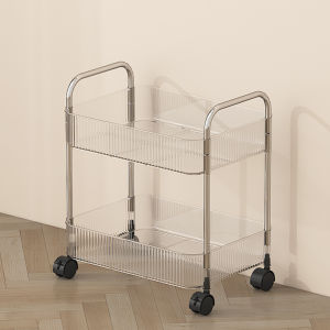 Acrylic Light Luxury Multi-Tier Storage Trolley Mobile Storage Rack Acrylic Snack Organizer  亚克力轻奢多层收纳小推车