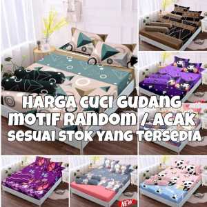 SPREI PREMIUM BAHAN KATUN SUPER UKURAN 200X200 180X200 160X200 120x200 FULL SET SARUNG BANTAL GULING