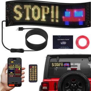 Car Window Led Display 2PCs Devil Eyes Light for Windshield Flexible LED Eye Lights for Car Windshield with Remote and APP ControlDynamic Personalized LED Display Screen Panel