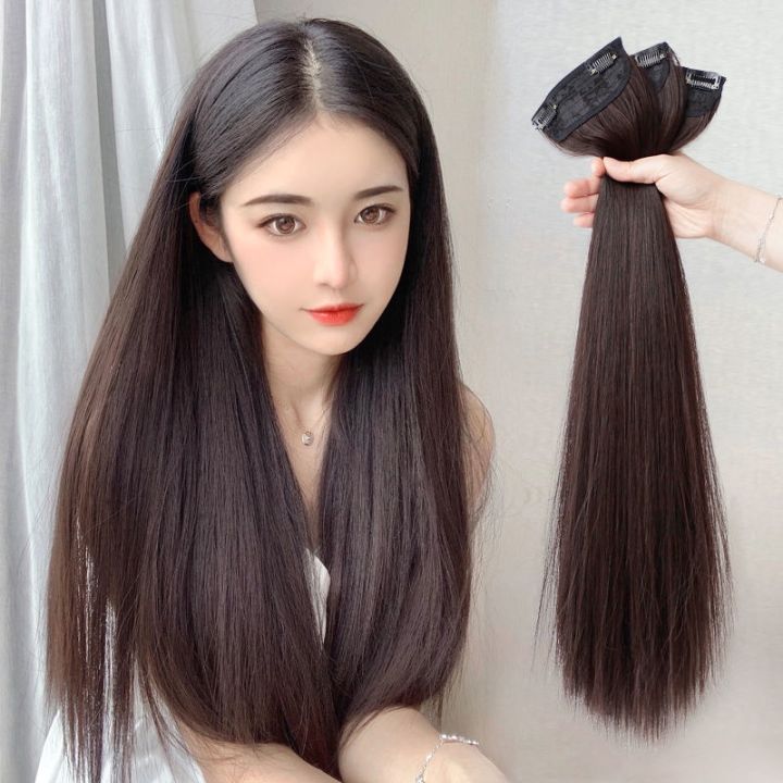 Wig Hair Extensions Human Hair Clip Female Long Hair Seamless Straight Hair  Extension Invisible Wig Lazada PH