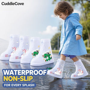 CuddleCove Cute Unicorn Digger Kids High Cut Waterproof Rain Boots Thick Anti Slip Sole For Students Outdoor