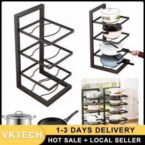 Multi-Functional 4 Layer Pan Organizer for Heavy Cast Iron and Dutch Oven Kitchenware Storage