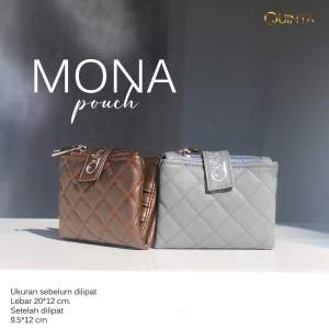 QUINTA MONA DOMPET WANITA UK. 20*12 cm. Setelah dilipat jadi 9.5*12 cm BAHAN KULIT SINTETIS SPESIAL QUILTING BAHAN TEBAL