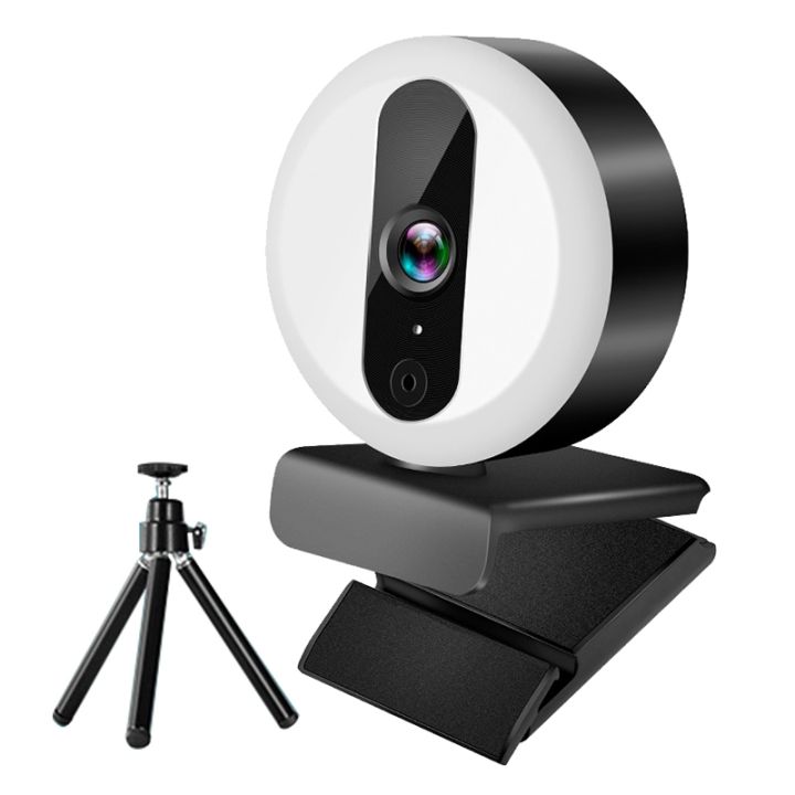 (SVEC) 2K Webcam with Contact Ring Light, Tripod Noise Reduction ...