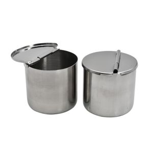 Stainless Steel Dental Tempat Tampon Cotton Roll Pellet Wadah Kapas Steril-5.3/8/10cm